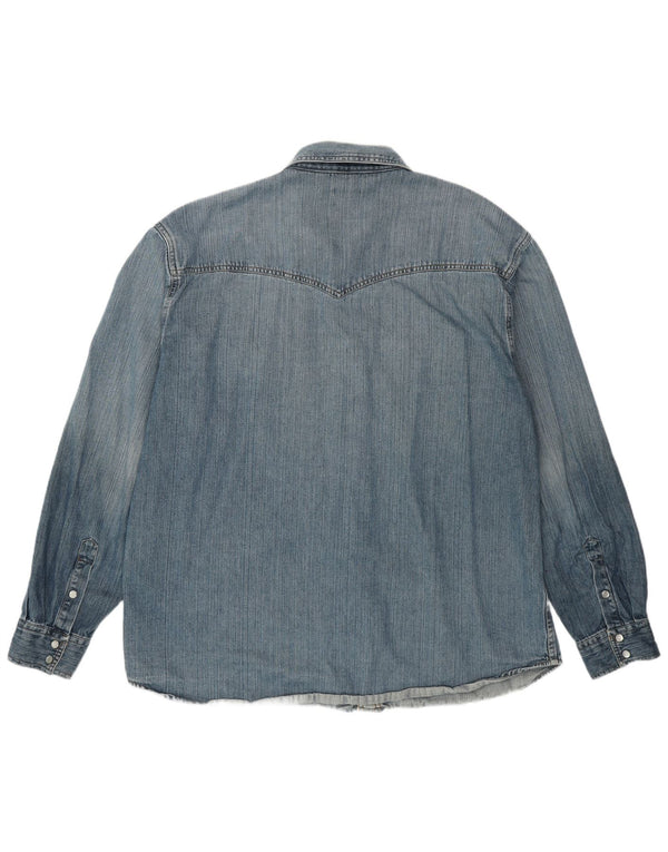 Ανδρικό τζιν πουκάμισο WRANGLER 2XL Μπλε βαμβακερό
