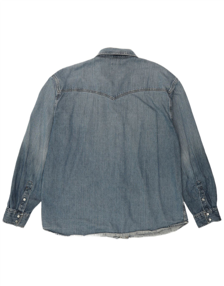 Ανδρικό τζιν πουκάμισο WRANGLER 2XL Μπλε βαμβακερό