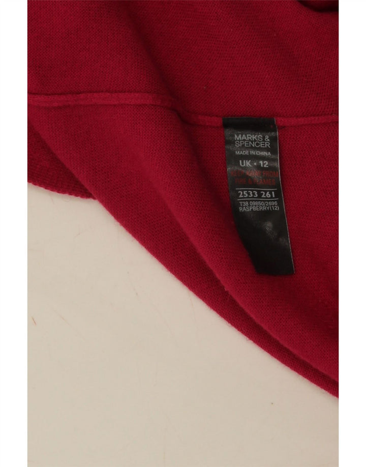 Marks & Spencer Γυναικείο ασύμμετρο πουλόβερ ζακέτα UK 12 Μεσαίο ροζ