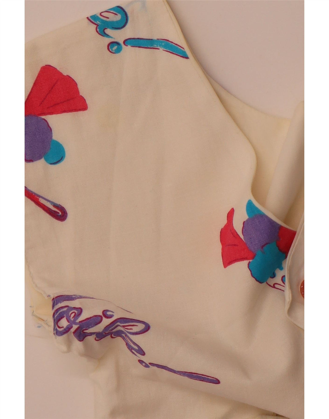 Γυναικείο αφηρημένο σχέδιο Αμάνικο φόρεμα UK 8 Small λευκό