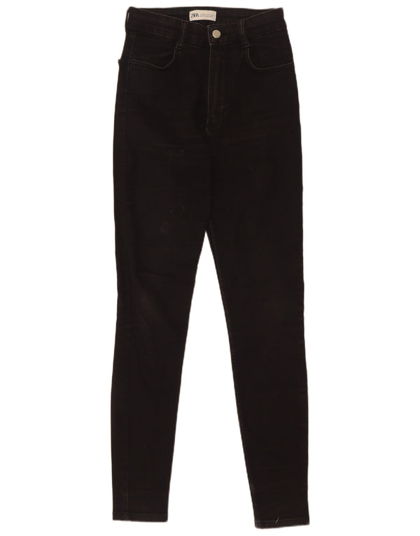 Zara Γυναικείο Ψηλό Skinny Jeans EU 36 XS W26 L29 Μαύρο