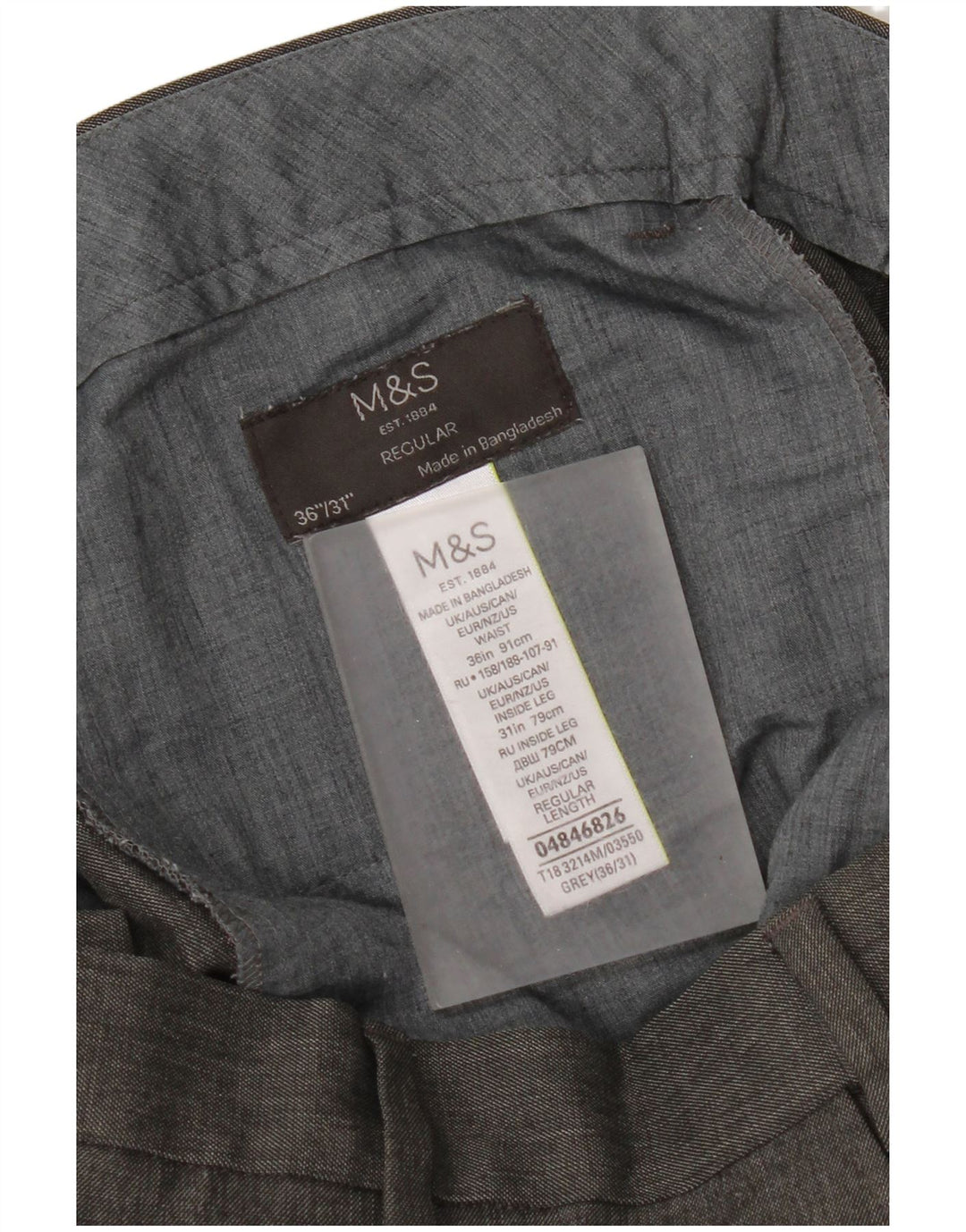 Marks & Spencer Ανδρικό ίσιο παντελόνι W36 L31 Γκρι Πολυεστέρας