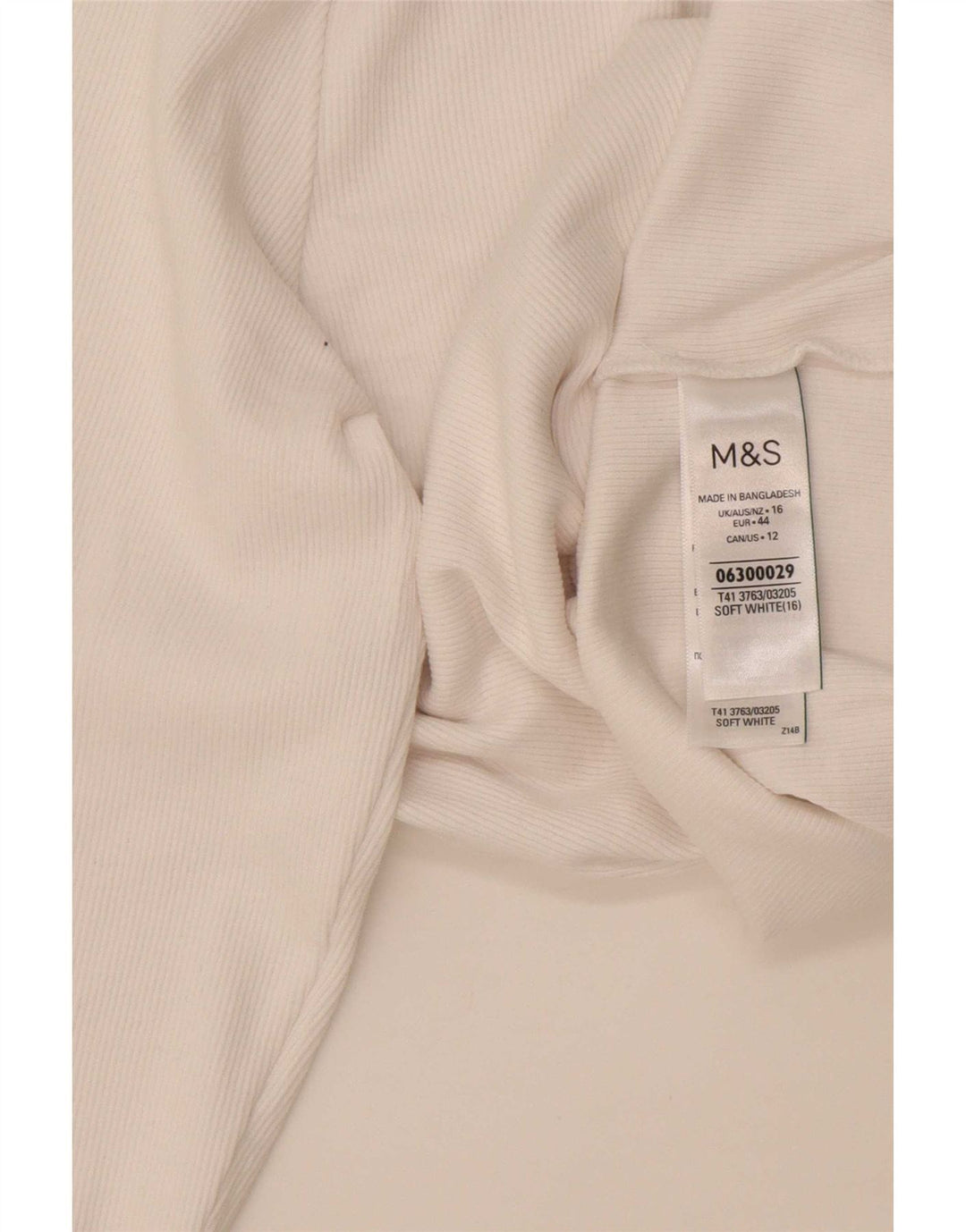 Marks & Spencer Γυναικείο τοπ μακρυμάνικο UK 16 μεγάλο λευκό βαμβακερό