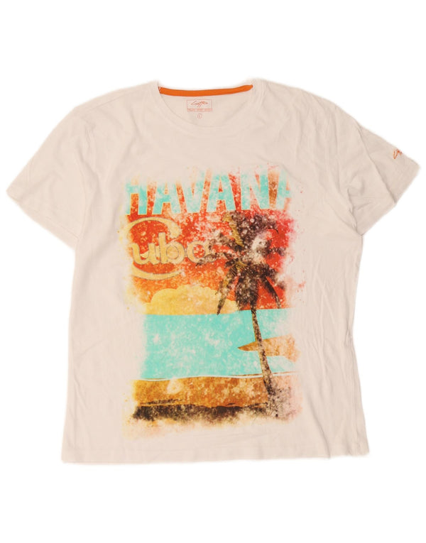 Γυναικείο γραφικό μπλουζάκι Lotto Top UK 16 Large White