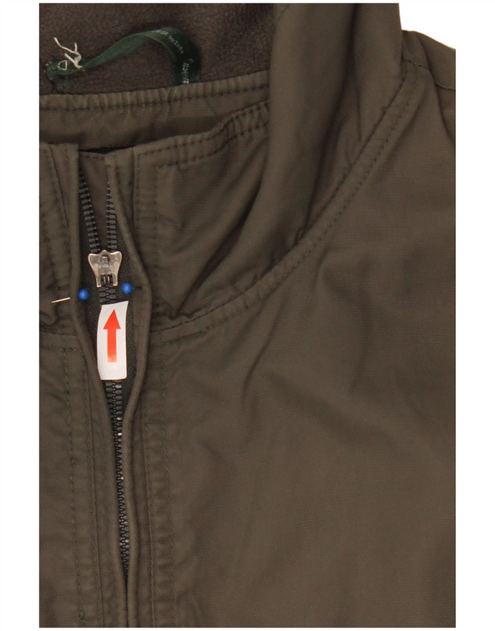 Zara Mens Bomber Jacket UK 40 Large Khaki Nylon