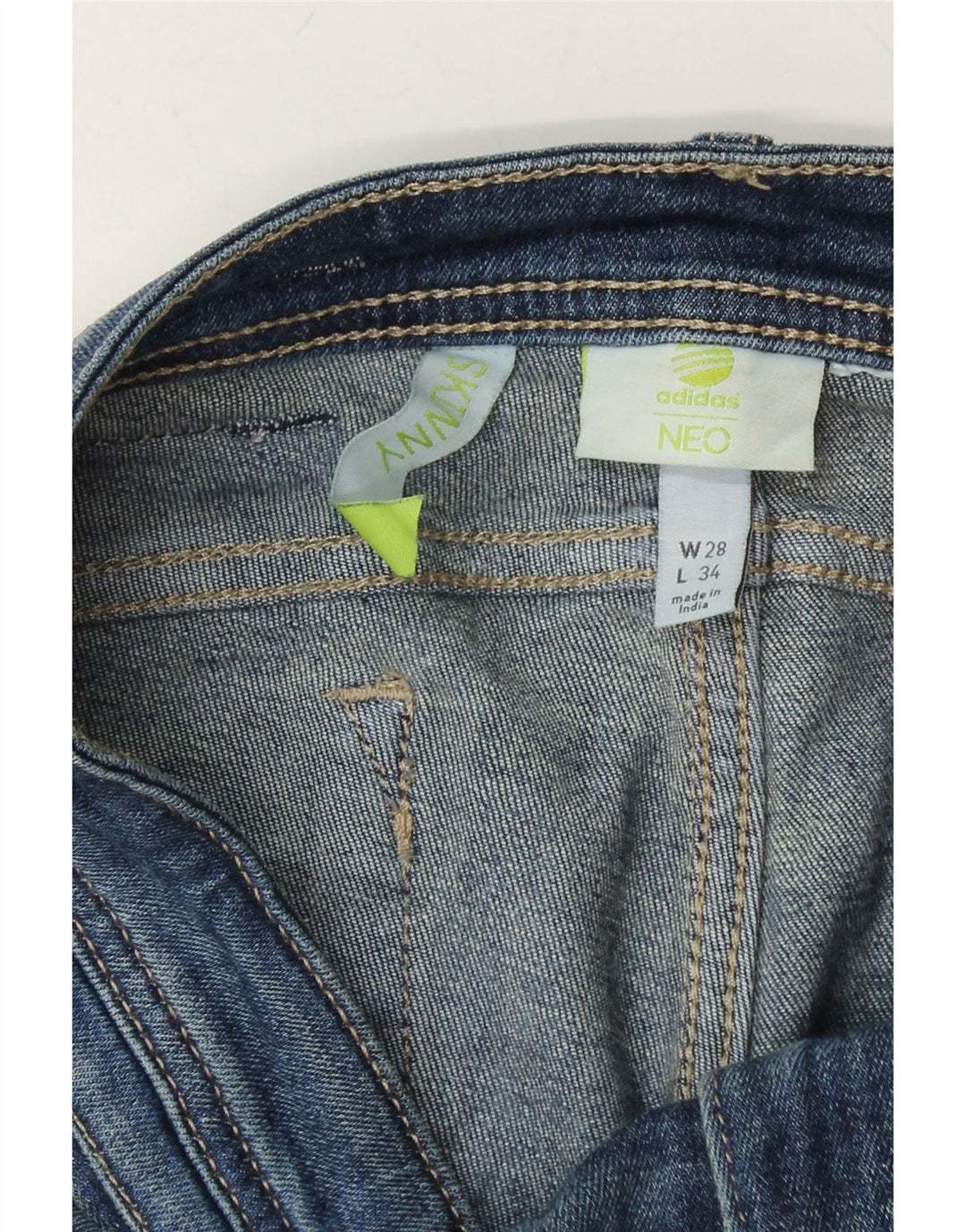 ADIDAS Womens Neo Skinny Jeans W28 L34 Blue Polyester Vintage Adidas and Second-Hand Adidas from Messina Hembry 