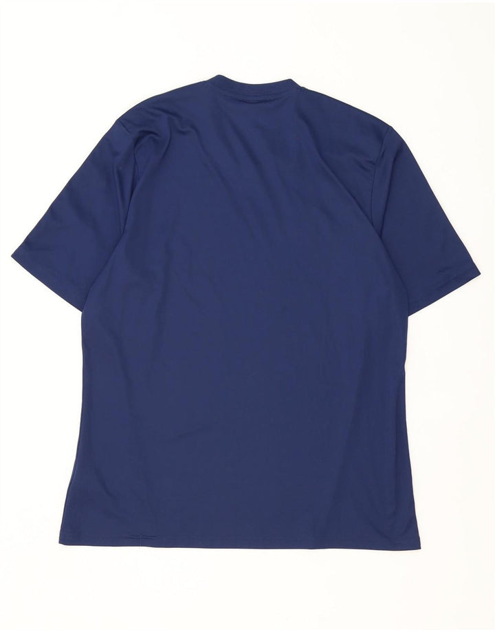 Adidas Ανδρικό T-Shirt Climalite Top XL Navy Blue ριγέ πολυεστέρας