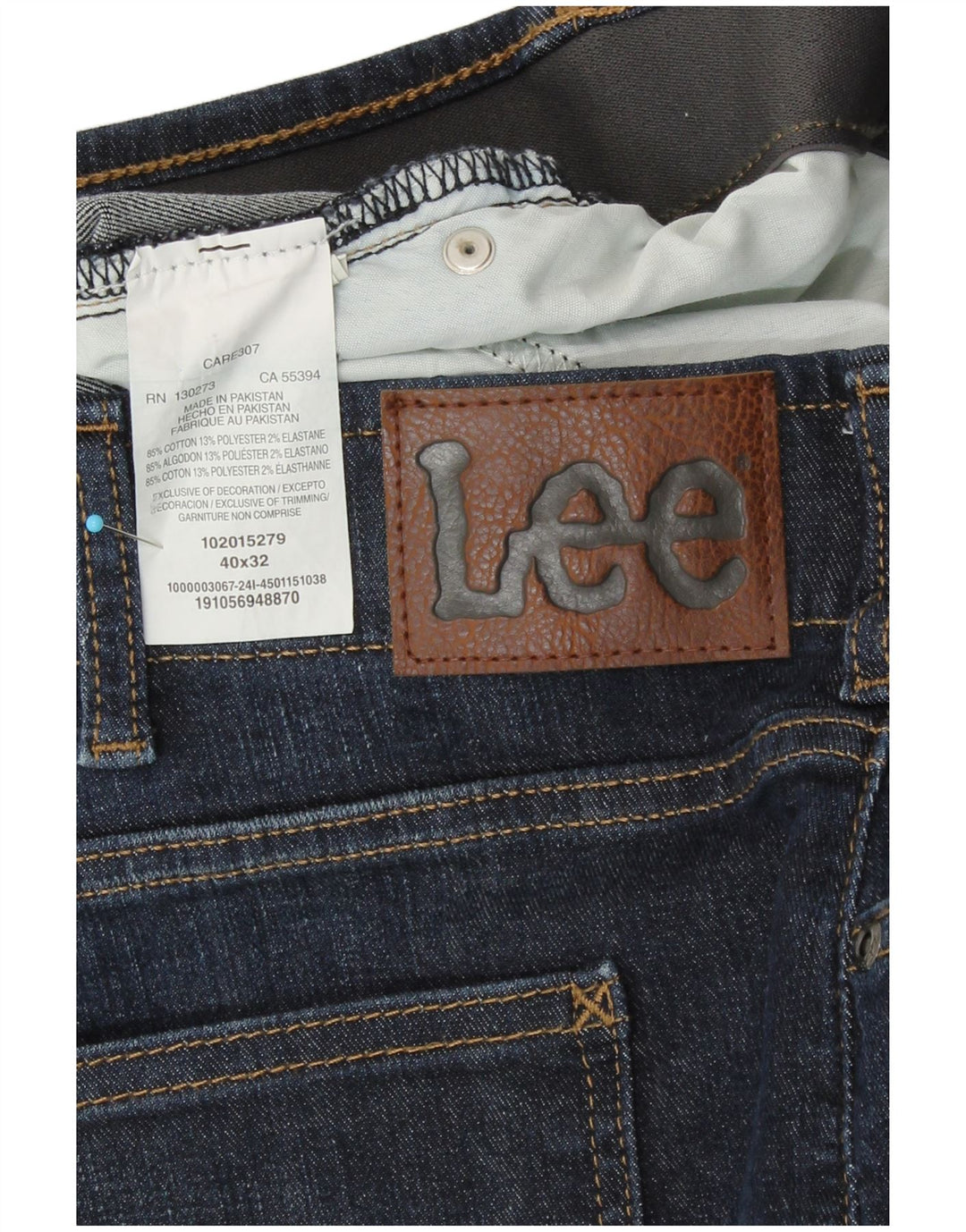 Lee Mens Cropped Jeans W40 L27 Navy Blue Cotton