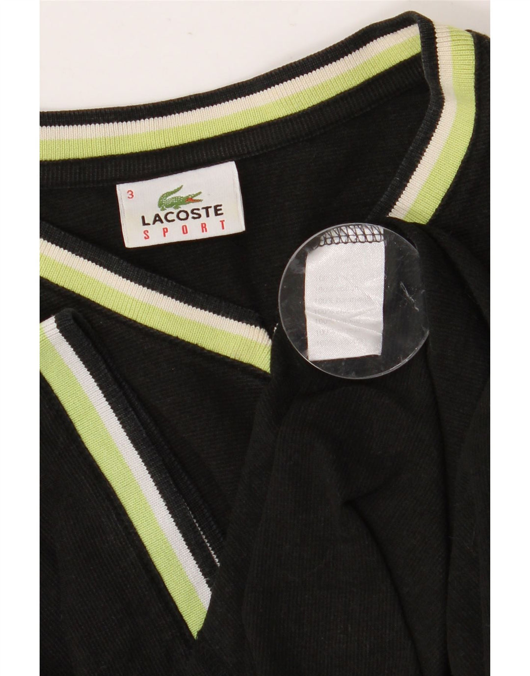 Ανδρικό T-Shirt LACOSTE Top Size 3 Small μαύρο βαμβακερό