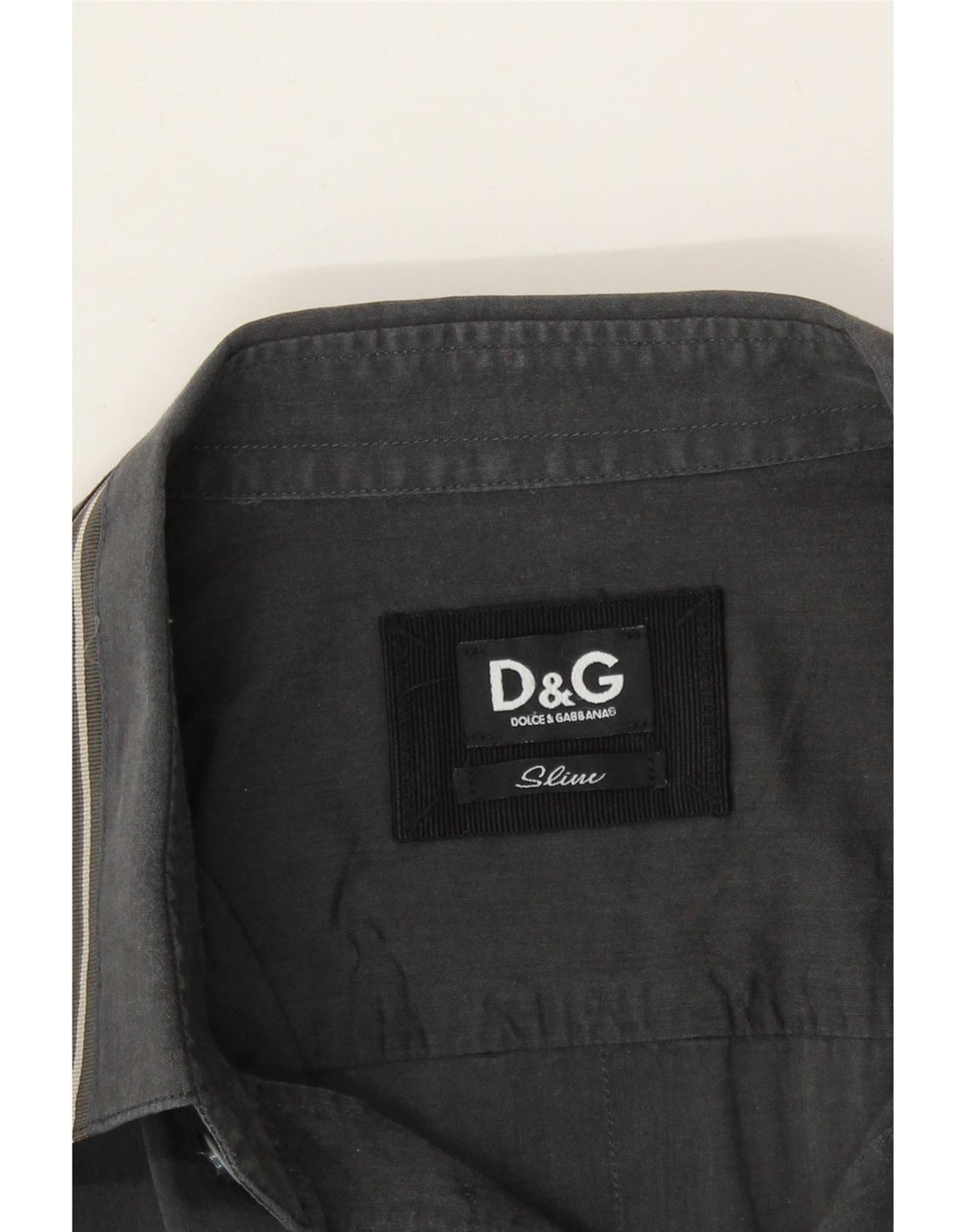 DOLCE & GABBANA Mens Slim Shirt Medium Black Cotton Vintage Dolce & Gabbana and Second-Hand Dolce & Gabbana from Messina Hembry 