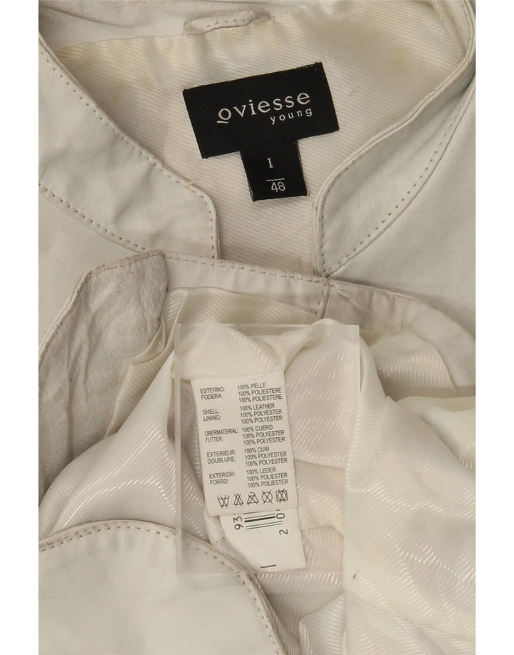 Oviesse Γυναικείο Δερμάτινο Μπουφάν IT 48 XL Λευκό Δερμάτινο