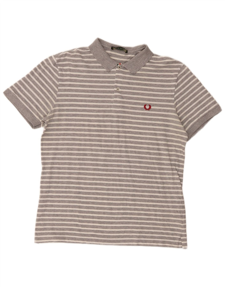 Fred Perry Ανδρικό Πόλο Μπλουζάκι 2XL Γκρι ριγέ βαμβακερό
