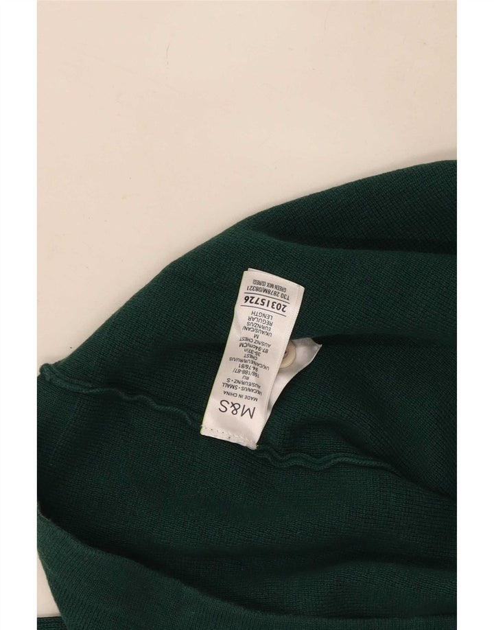 Marks & Spencer Ανδρικό Πόλο πουλόβερ με λαιμόκοψη Μικρό πράσινο χρώμα