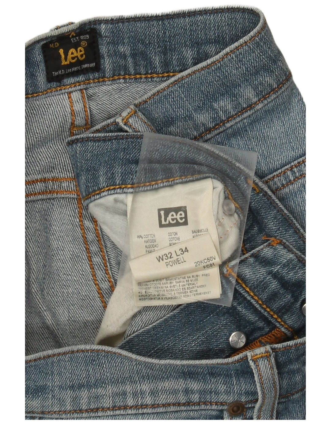 LEE Ανδρικό Powell Slim Jeans W32 L34 Μπλε βαμβακερό