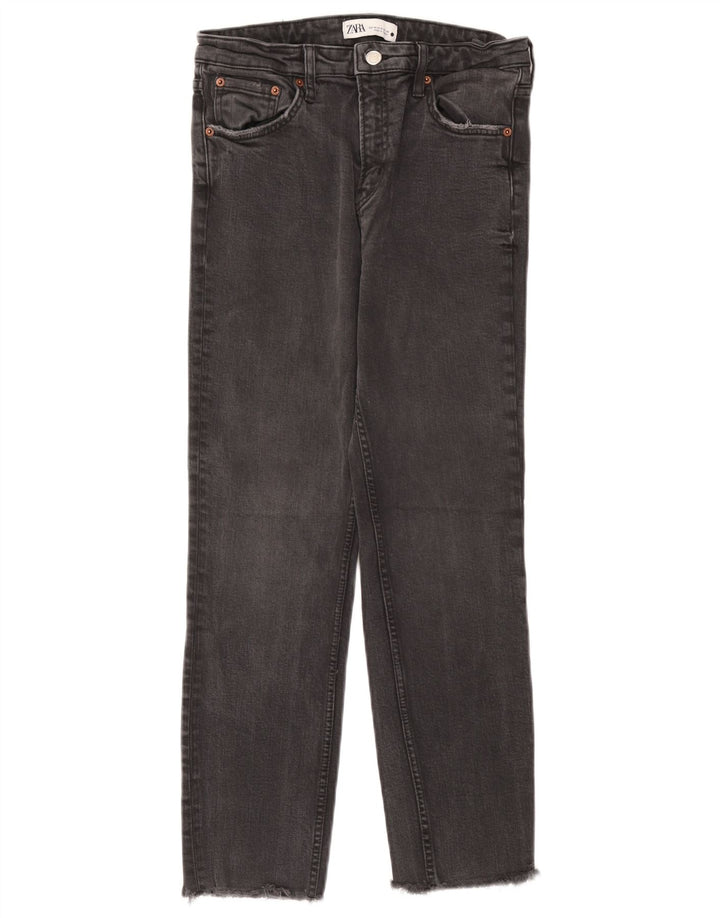Zara Γυναικείο Straight Jeans EU 40 Medium W30 L26 Γκρι βαμβακερό