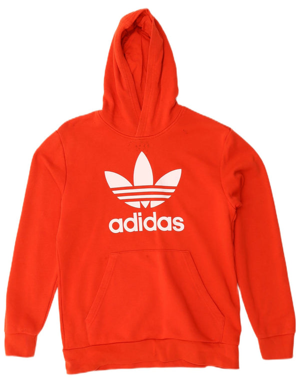 Adidas Boys Graphic Hoodie Jumper 13-14 ετών Κόκκινο βαμβακερό