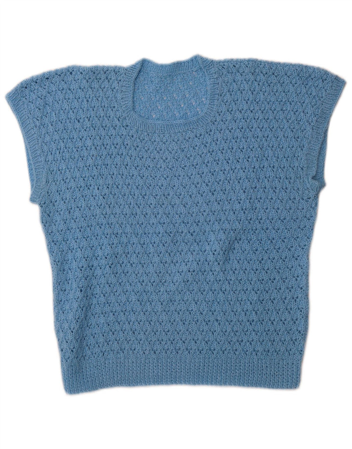 VINTAGE Γυναικείο Γιλέκο Tank Top UK 14 Medium Blue