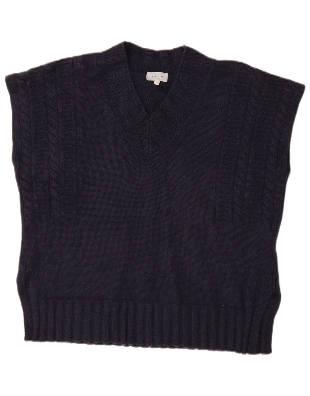 JIGSAW Γυναικείο γιλέκο υπερμεγέθους Tank Top UK 10 Small Navy Blue Wool