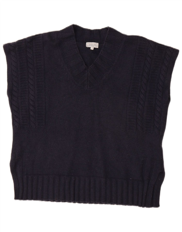 JIGSAW Γυναικείο γιλέκο υπερμεγέθους Tank Top UK 10 Small Navy Blue Wool