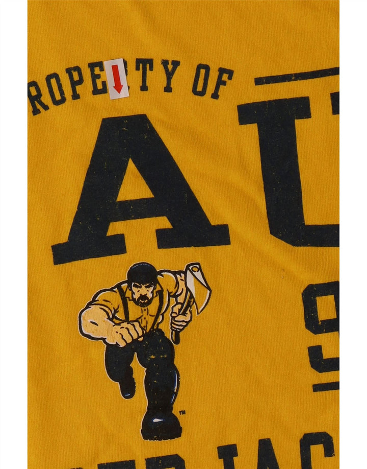 Ανδρικό γραφικό μπλουζάκι Russell Athletic Top από μεσαίο κίτρινο βαμβάκι