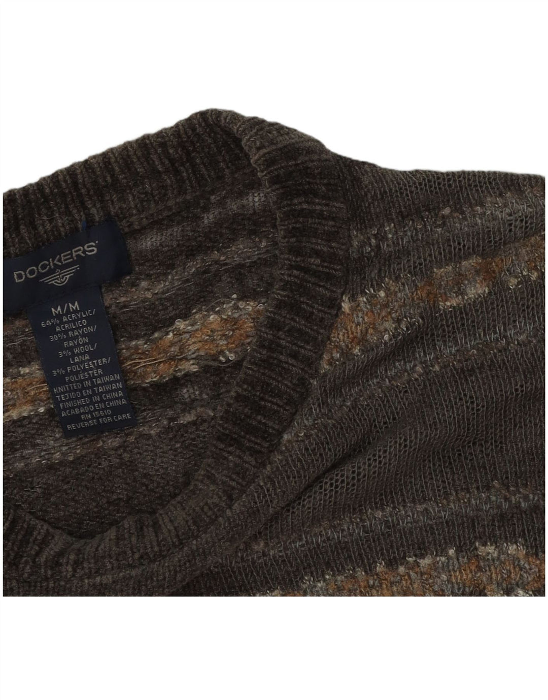 Ανδρικό πουλόβερ Dockers Crew Neck Jumper Medium Grey Fair Isle Acrylic