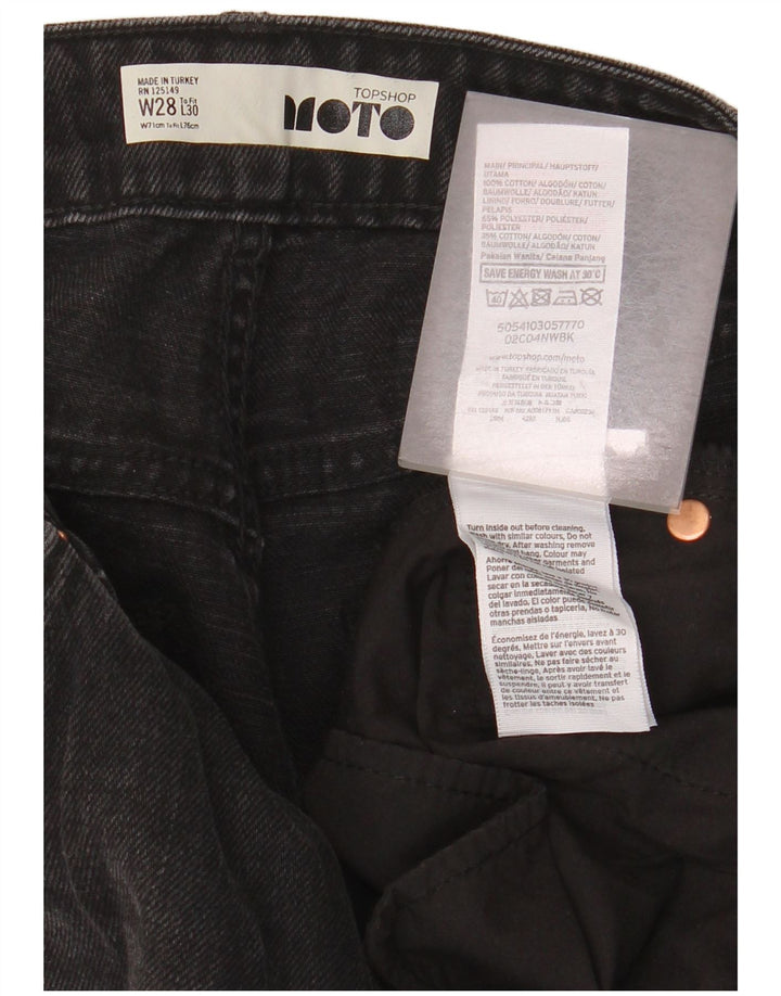 TOPSHOP Γυναικείο φαρδύ τζιν τζιν W28 L23 μαύρο πολυεστέρα