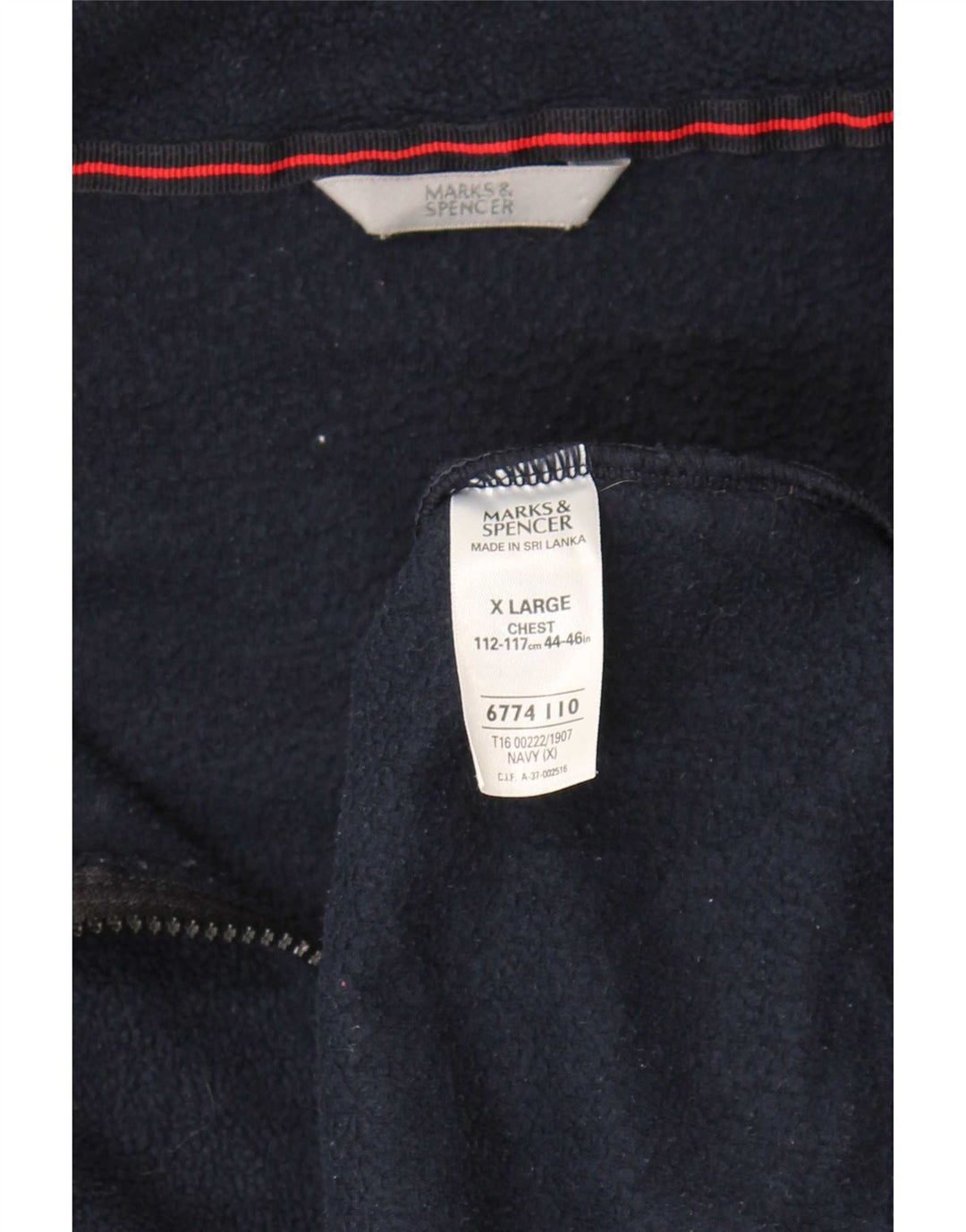Marks & Spencer Ανδρικό Fleece Jacket UK 42 XL Navy Blue Polyester