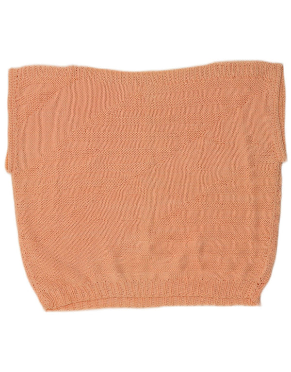 VINTAGE Γυναικείο Γυναικείο Γιλέκο Υπερμεγέθης Τόπ UK 14 Medium Orange