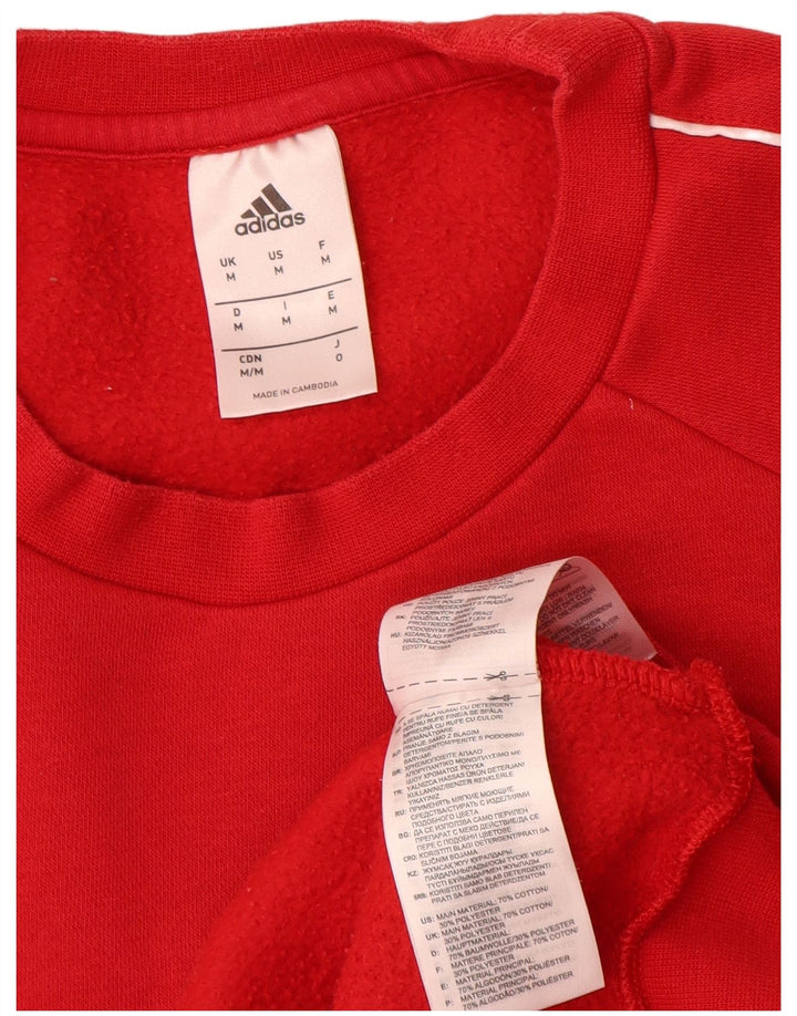 adidas Ανδρικό Γραφικό Φούτερ Πουλόβερ Μεσαίο Κόκκινο Βαμβάκι