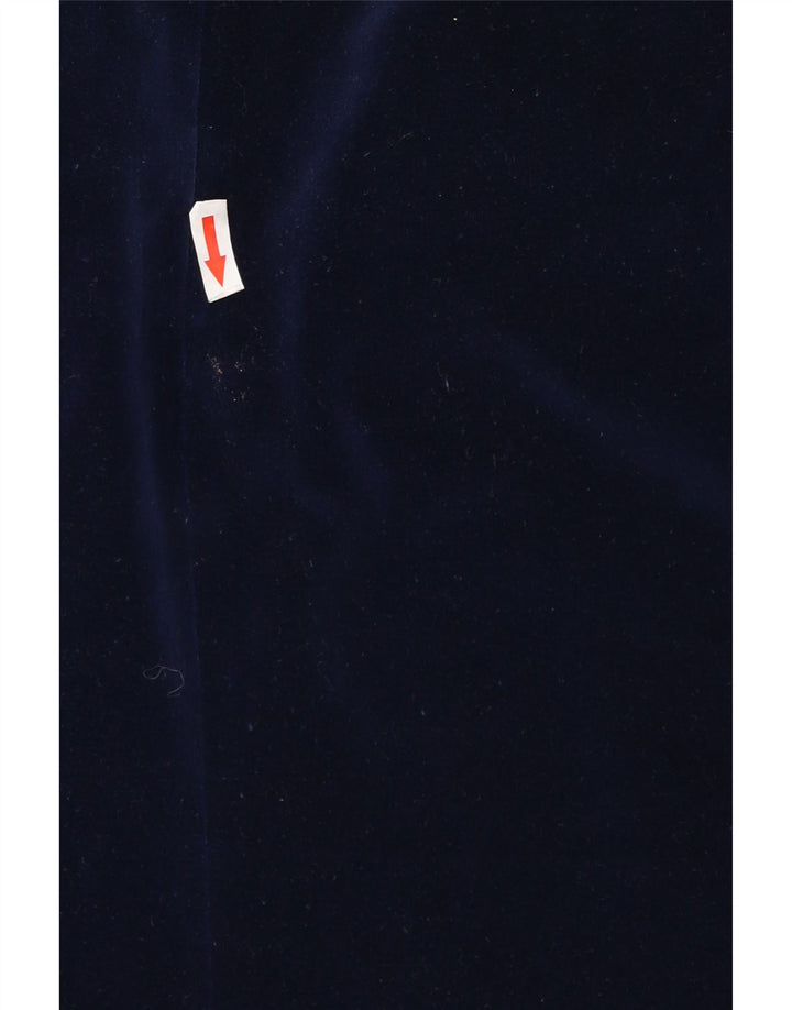 Vintage Ανδρικό βελούδινο σακάκι 2 κουμπιών IT 46 Small Navy Blue από βαμβάκι