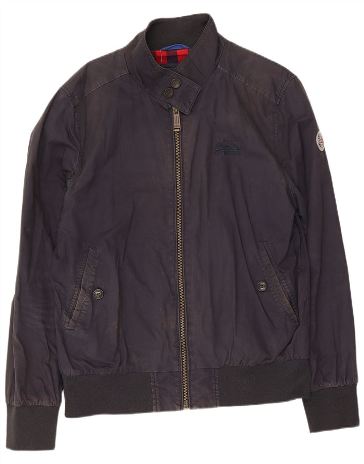 Ανδρικό μπουφάν Superdry Bomber UK 42 XL Navy Blue Cotton