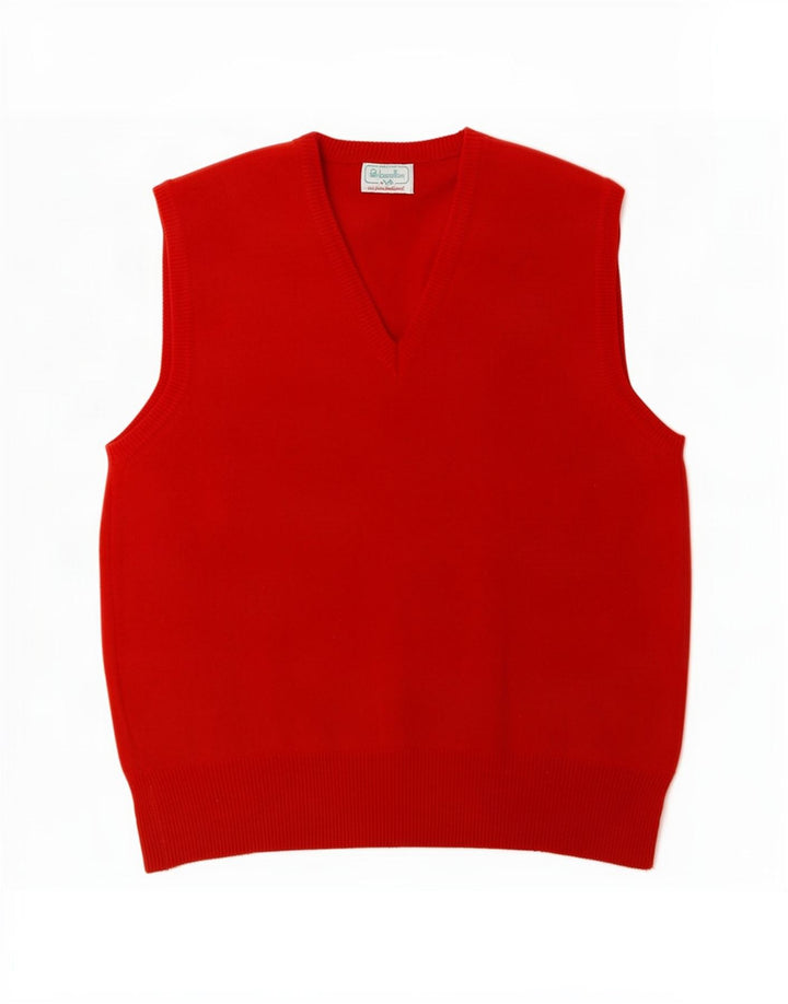 Ανδρικό γιλέκο Benetton Tank Top Μικρό κόκκινο αρνίσιο μαλλί