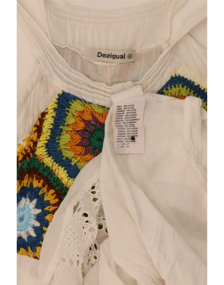 Desigual Γυναικείο Sundress EU 42 Large White Floral Βαμβακερό