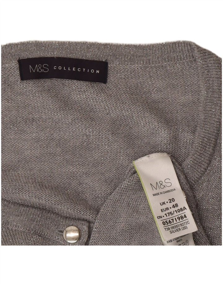 Marks & Spencer Γυναικεία ζακέτα πουλόβερ UK 20 2XL Grey Polyamide