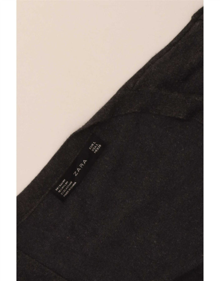 Zara Γυναικεία Ζακέτα UK 14 Large Grey Rayon