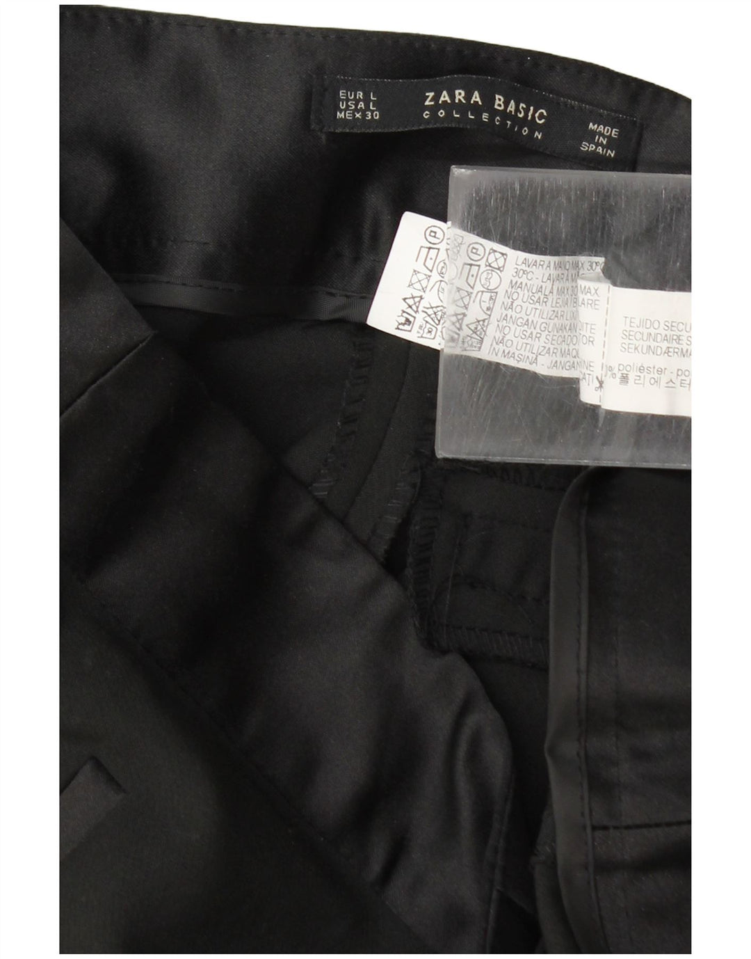 Zara Γυναικείο Slim Casual Παντελόνι Μεγάλο W30 L29 Μαύρο Πολυεστέρα