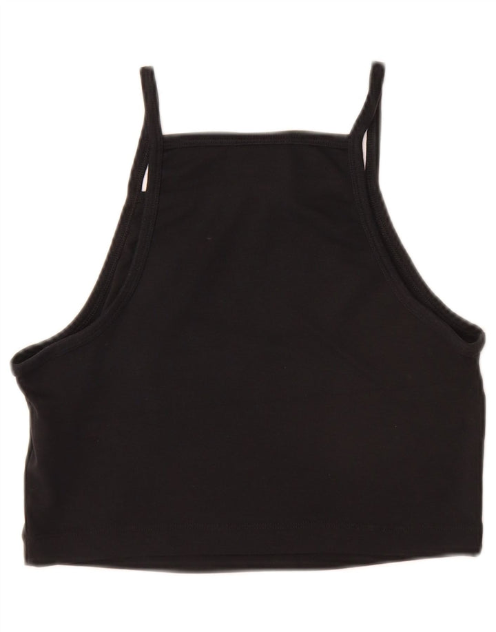 NIKE Girls Crop Cami Top 10-11 Years Medium Black Cotton