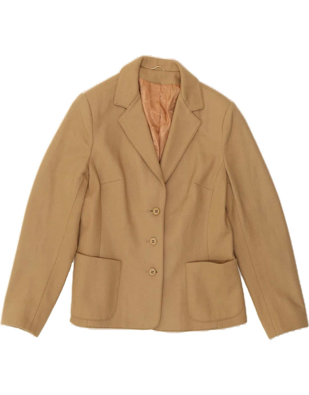 EASTEX Womens 3 Button Blazer Jacket UK 12 Medium Beige New Wool Vintage Eastex and Second-Hand Eastex from Messina Hembry 