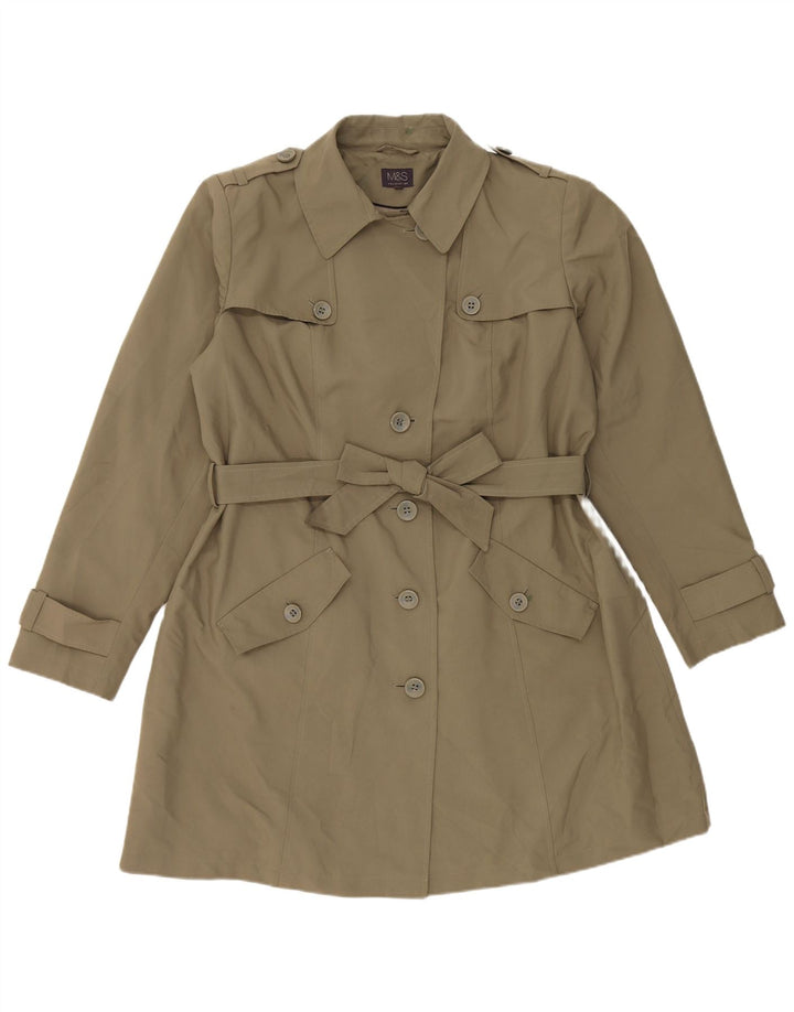 Marks & Spencer Γυναικεία καμπαρντίνα UK 20 2XL Khaki Polyester