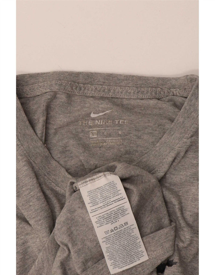 Ανδρικό γραφικό μπλουζάκι Nike, μεγάλο γκρι βαμβακερό