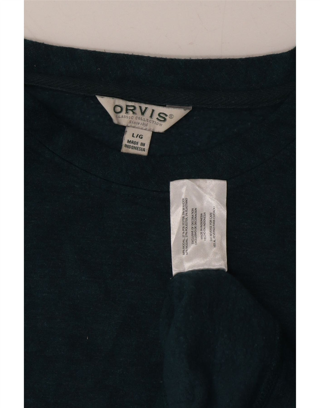 ORVIS Mens Sweatshirt Jumper Large Green Modal Vintage Orvis and Second-Hand Orvis from Messina Hembry 