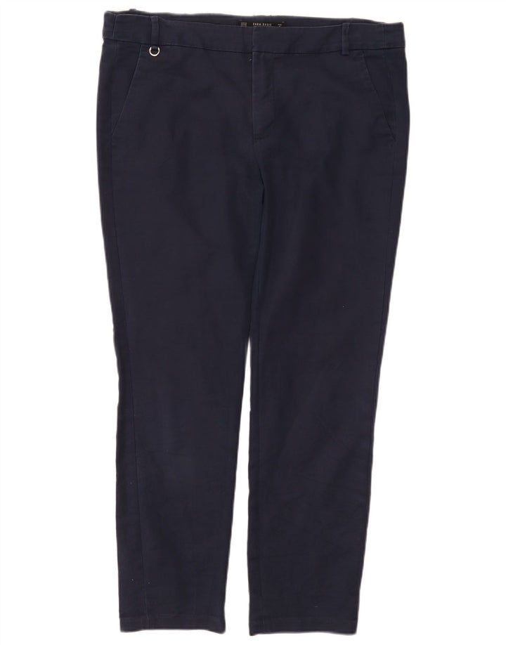Zara Γυναικείο Slim Chino Παντελόνι EU 40 Medium W30 L26 Navy Blue