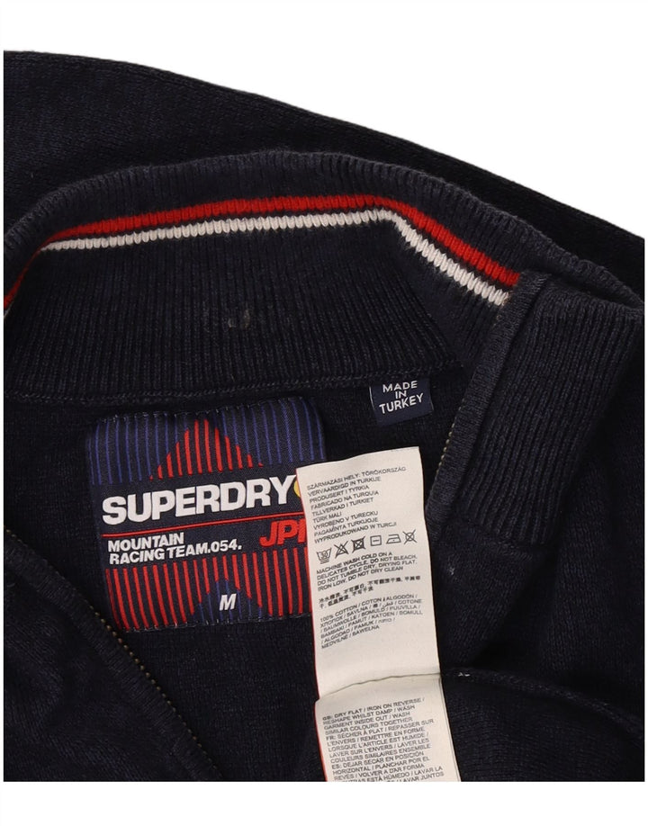Ανδρικό πουλόβερ με φερμουάρ Superdry Βαμβακερό μεσαίο ναυτικό