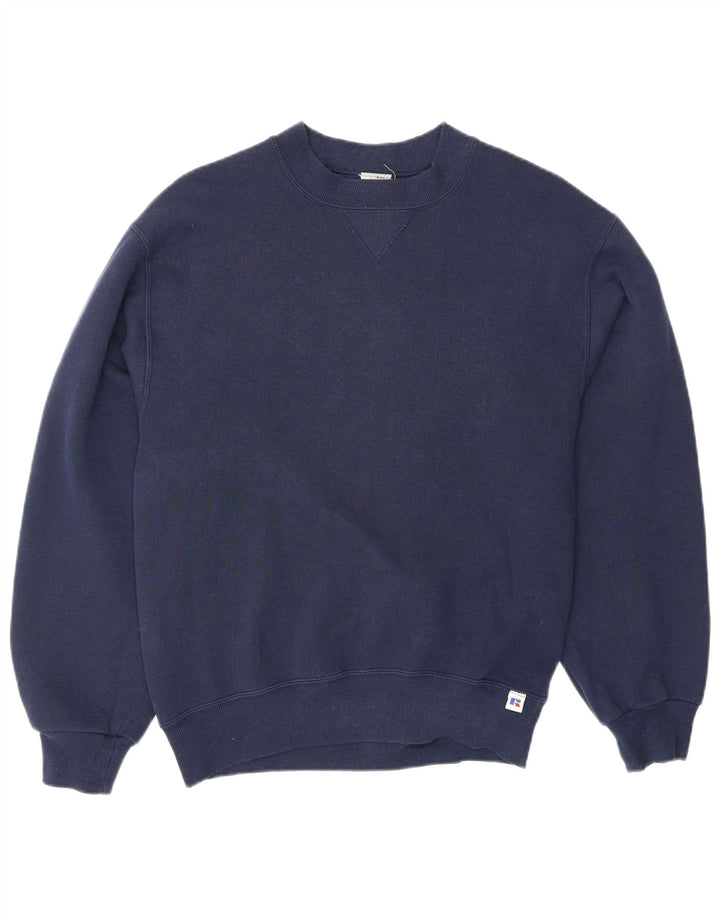 Russell Athletic Boys Φούτερ Jumper 13-14 ετών Μεγάλο Navy Blue βαμβακερό