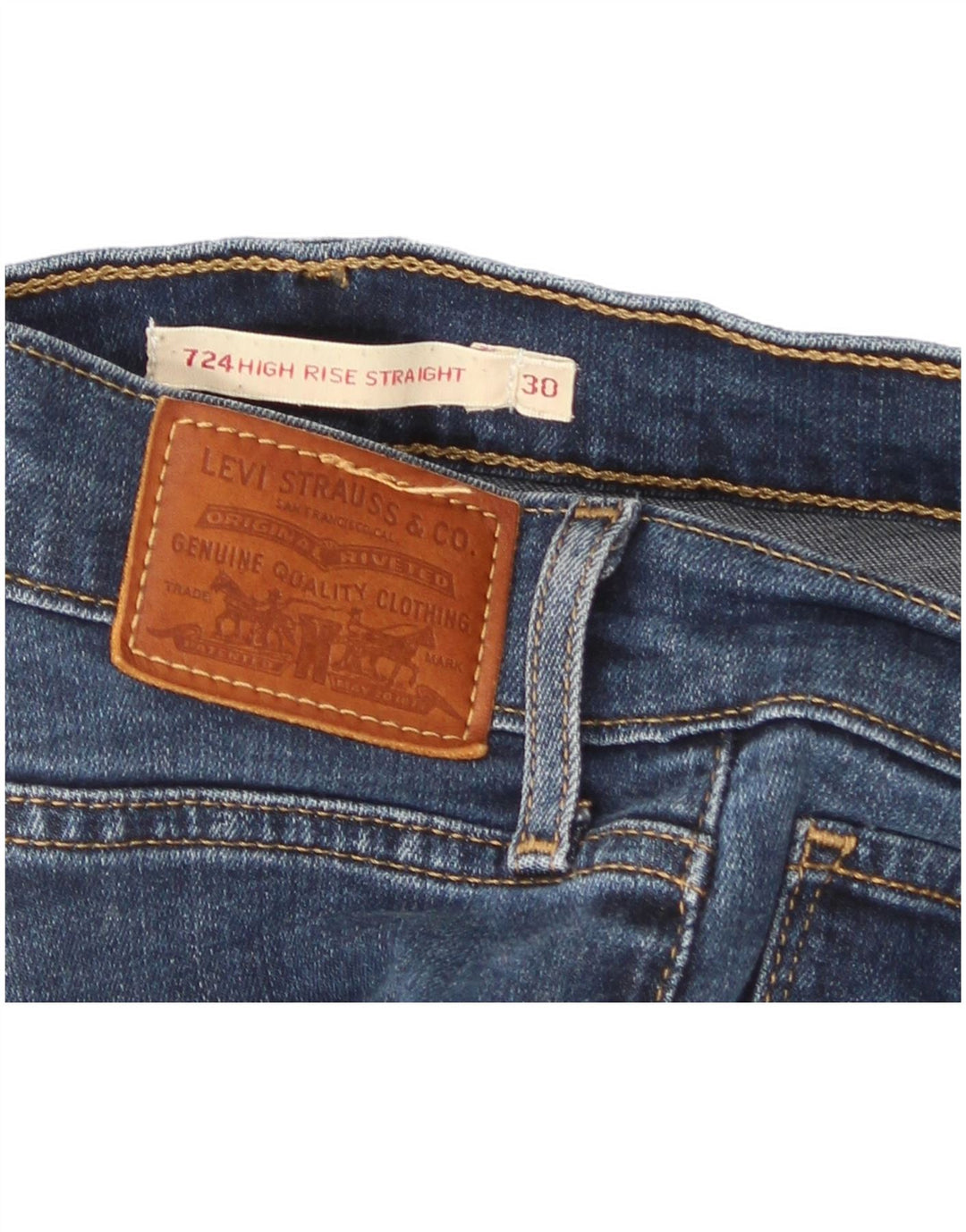 Γυναικείο τζιν Levi's 724 ψηλό ίσιο W30 L30 μπλε
