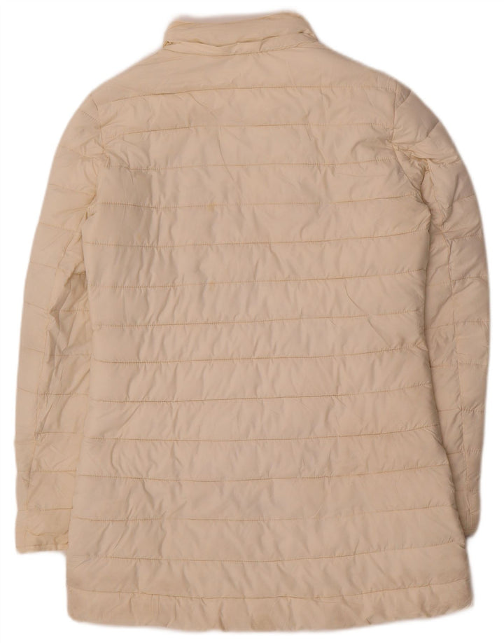 Zara Γυναικείο παλτό UK 10 Small Off White Polyester