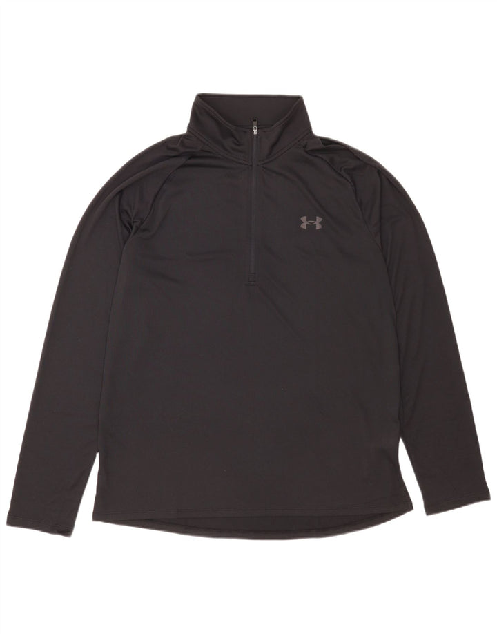 Under Armour Ανδρική μπλούζα με φερμουάρ με μακρυμάνικο μαύρο πολυεστέρα