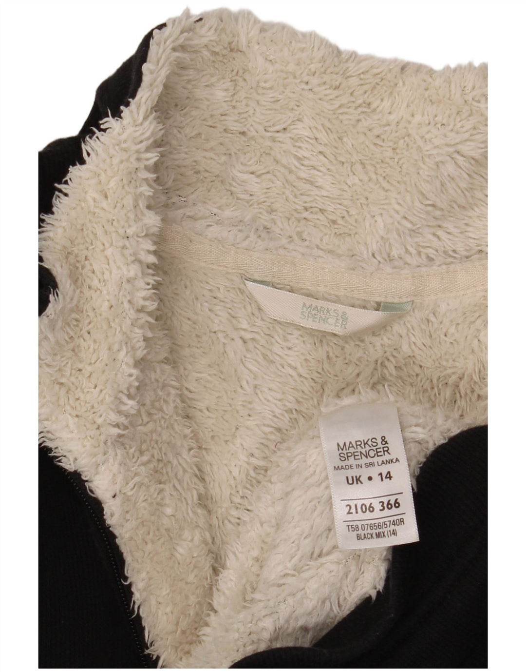 Marks & Spencer Γυναικεία φόρμα Sherpa Top Jacket UK 14 Large Black