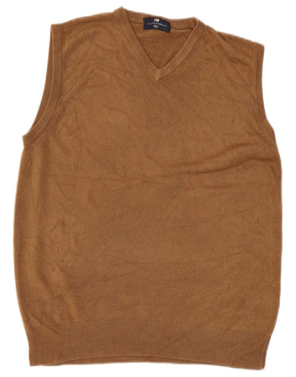Marks & Spencer Ανδρικό Μπλε Γιλέκο Harbor Tank Top Medium Beige Ακρυλικό