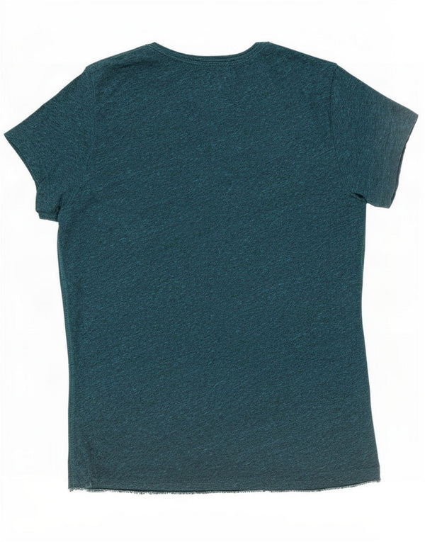 Γυναικείο γραφικό μπλουζάκι Superdry Top UK 14 Large Green Flecked Polyester